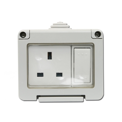 IP55 1 gang switch with 13a socket waterproof switch socket