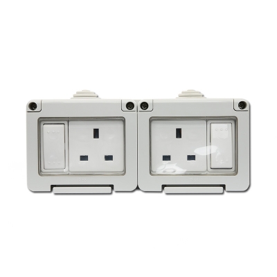 IP55 2 gang switch with 13a socket waterproof switch socket