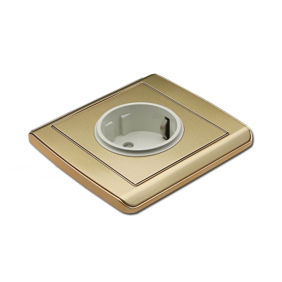 Europe socket pc material golden wall socket