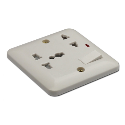 Electric switch and socket Bakelite 1gang 5 pin multi function socket with light and switch