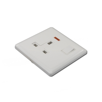 13Amp switched socket with neon,single pole,13a 1 gang 3 pin switch socket