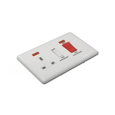 45A Red Switch Cooker Switch 250V Push button switch and 13a uk socket