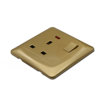 Colorful plate 1 gang 13A uk socket british standard electrical wall socket