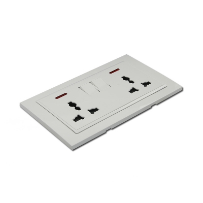 2 gang multi socket with light switch and socket