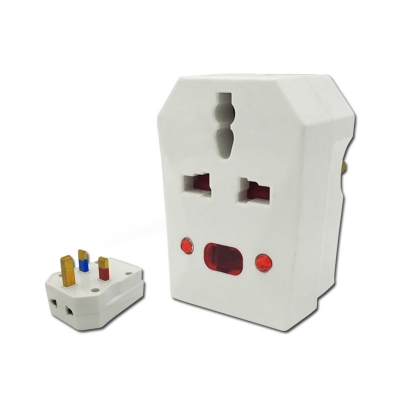 travel socket 13a multi socket adaptor with neon world travel socket