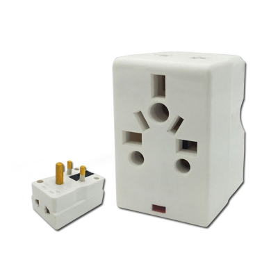 5a multi socket adaptor with neon with fuse travel adaptor