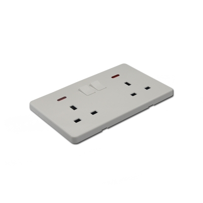 2 gang switch double 13amp uk socket with light switched socket