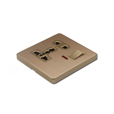 5 pin multi-function socket with switch and neon wall switch socket