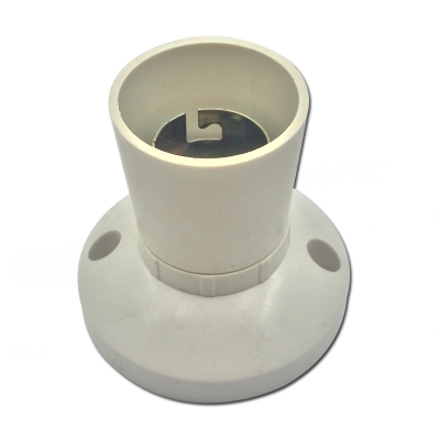 White color straight lamp holder screw type B22 metal insert lampholder
