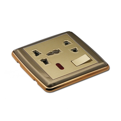 5 pin socket with switch and neon multi-function socket