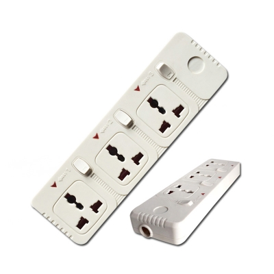 3 way multi function socket with individual switch and neon