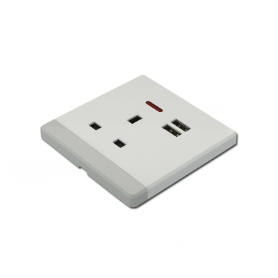 13A UK socket and switch with neon and 2USB port usb wall socket
