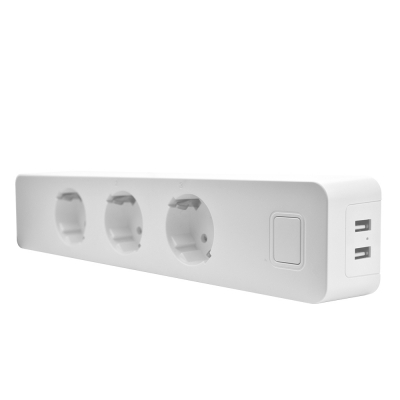 EU standard Wifi smart extension socket with two usb charger power socket